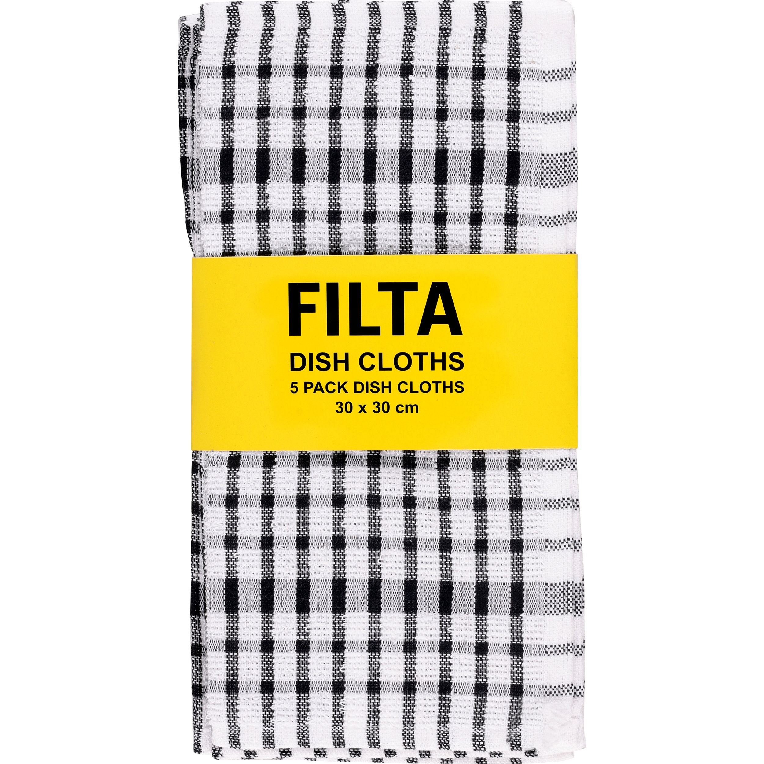 FILTA DISH CLOTH 5PK SET - BLACK