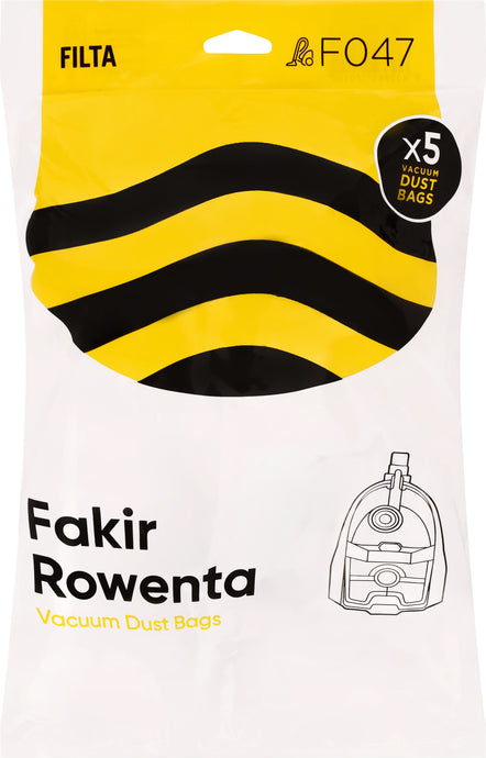 FILTA ROWENTA SMS MULTI LAYERED VACUUM CLEANER BAGS 5 PACK (F047)