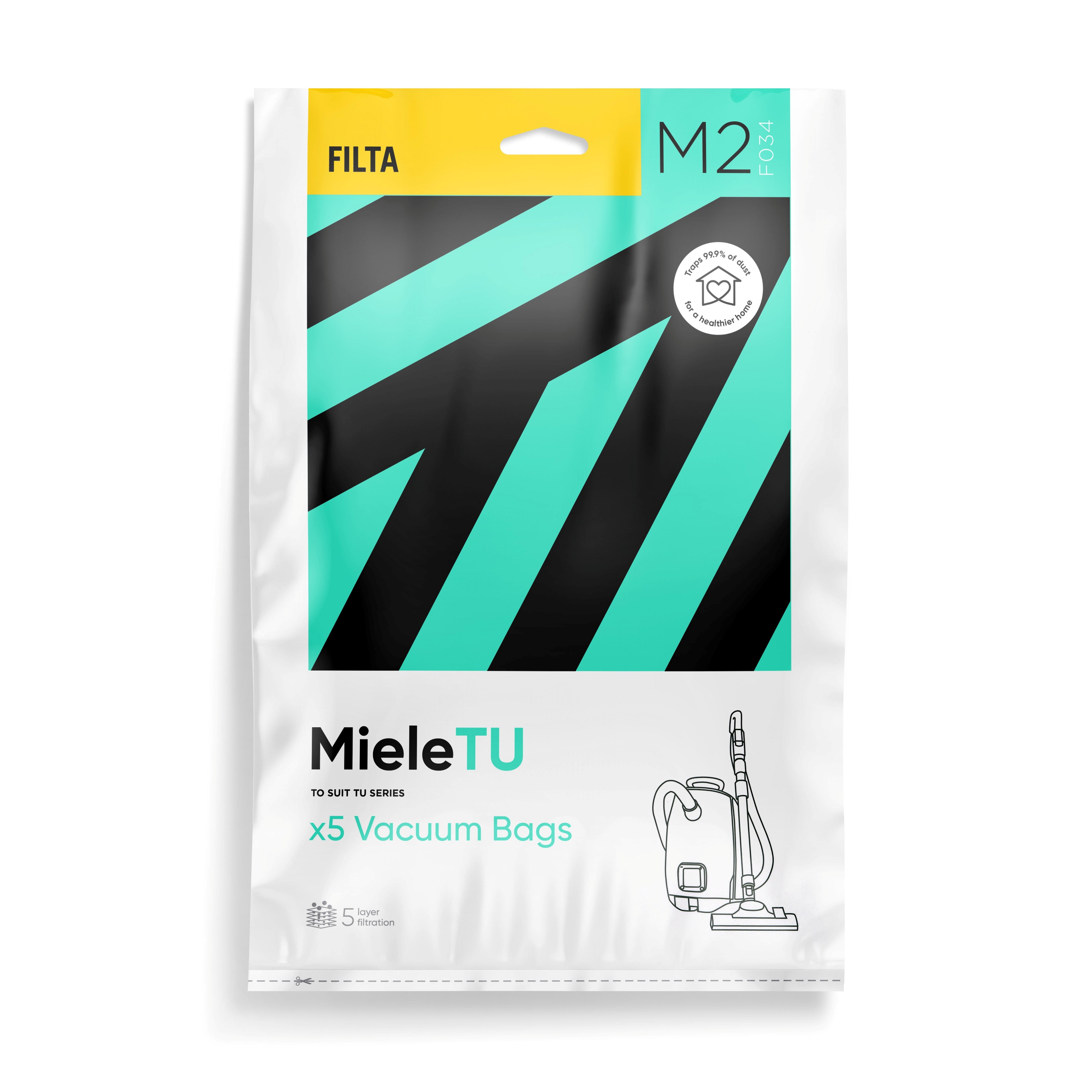 M2 - FILTA MIELE TU SMS MULTI LAYERED VACUUM BAGS 5 PK