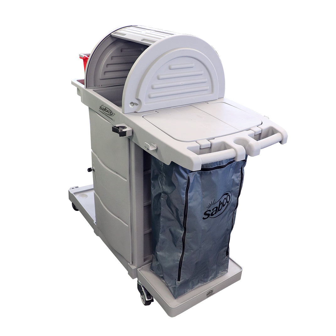 SABCO PROFESSIONAL LOCKABLE JANITOR CART WITH HOOD
