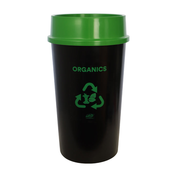SABCO RECYCLING STATION 60LT BIN - WITH GREEN LID ( ORGANICS )