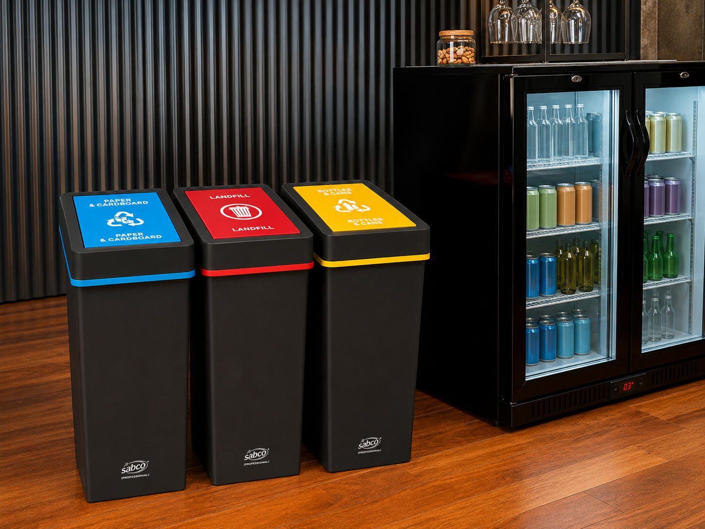 SABCO RECYCLING STATION 40LT BIN - WITH BLUE LID