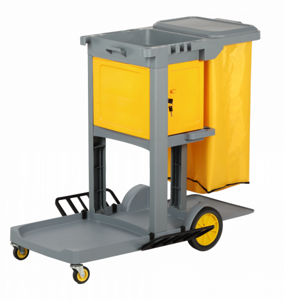 FILTA JANITOR CART WITH LOCK BOX - GREY