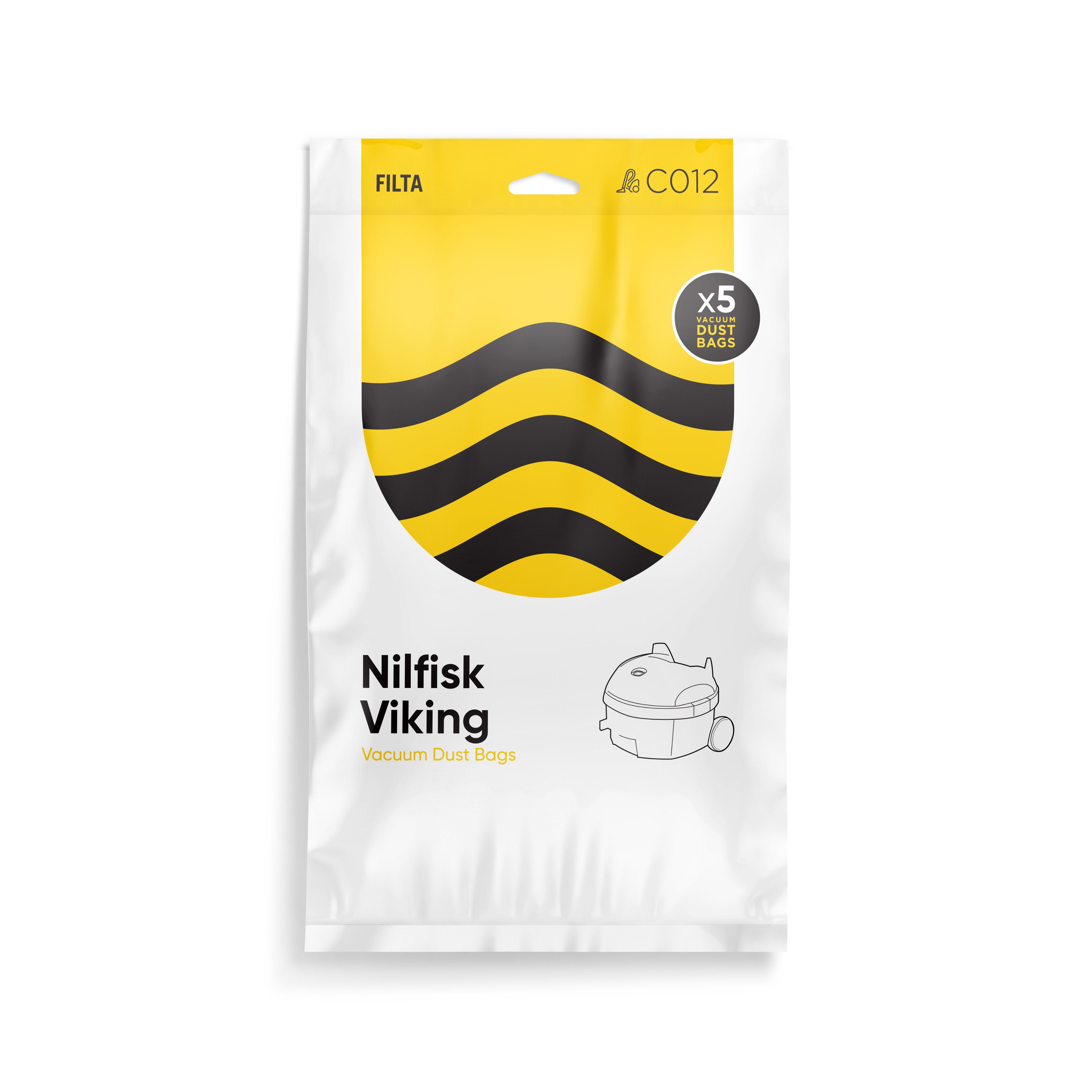 FILTA NILFISK VIKING SMS MULTI LAYERED VACUUM CLEANER BAGS 5 PACK (C012)