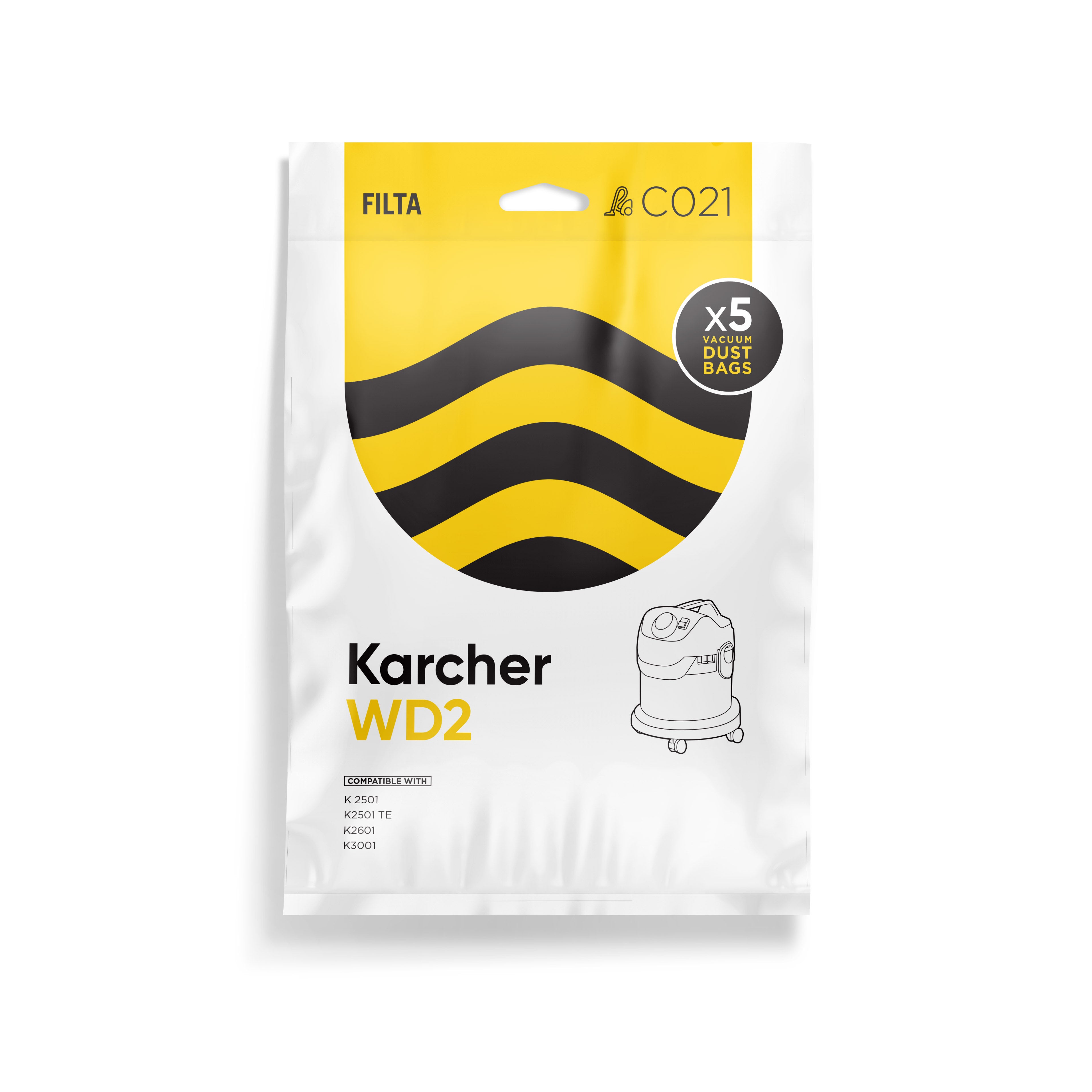 FILTA KARCHER WD2 SMS MULTI LAYERED VACUUM BAGS 5 PACK ( C021) – Filta NZ