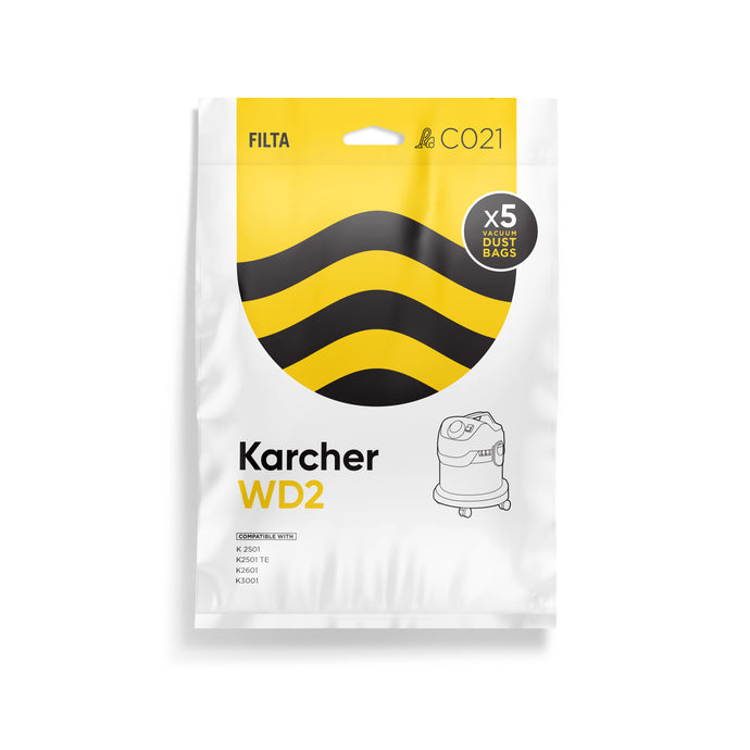 FILTA KARCHER WD2 SMS MULTI LAYERED VACUUM BAGS 5 PACK ( C021)