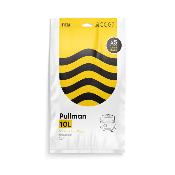 FILTA PULLMAN 10LT SMS MULTI LAYERED VACUUM CLEANER BAGS 5 PACK (C067)