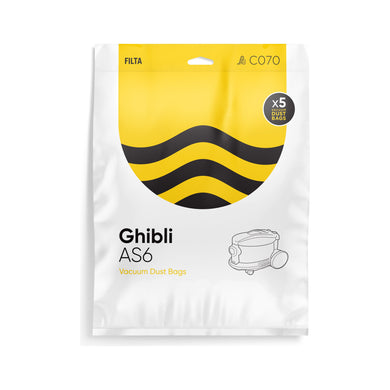 FILTA GHIBLI AS6 SMS MULTI LAYERED VACUUM CLEANER BAGS 5 PACK (C070)