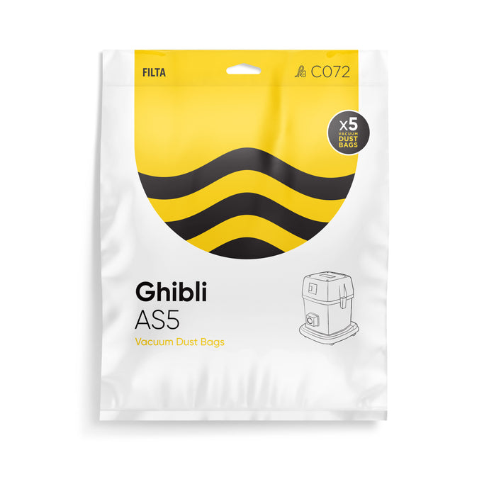 FILTA GHIBLI AS5 SMS MULTI LAYERED VACUUM CLEANER BAGS 5 PACK (C072)