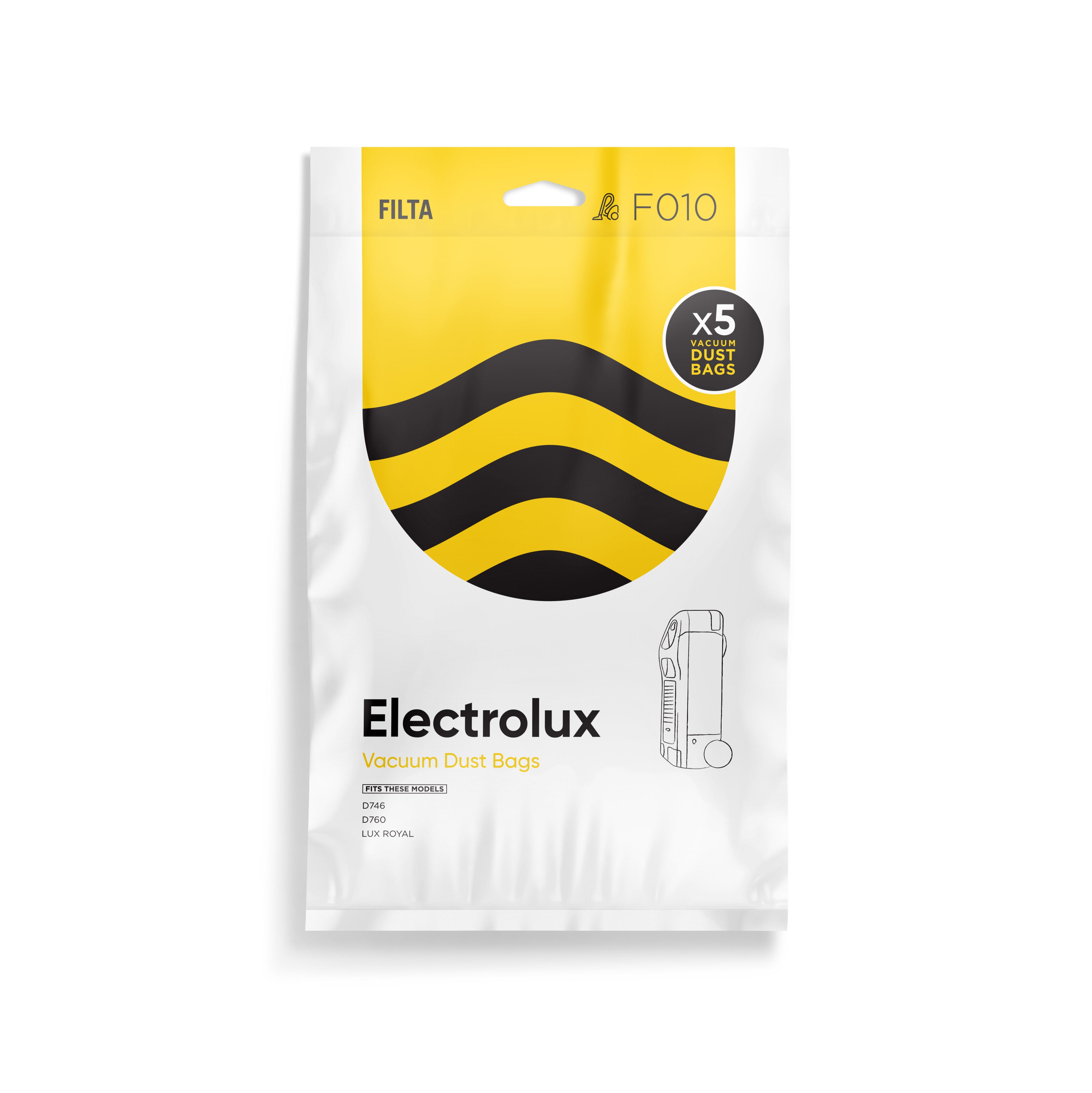 FILTA ELECTROLUX D746 PAPER VACUUM CLEANER BAGS 5 PACK (F010)