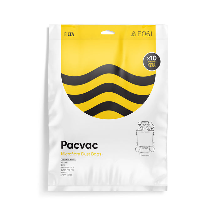 FILTA PACVAC SUPERPRO SMS MULTI LAYERED VACUUM CLEANER BAGS 10 PACK (F061)