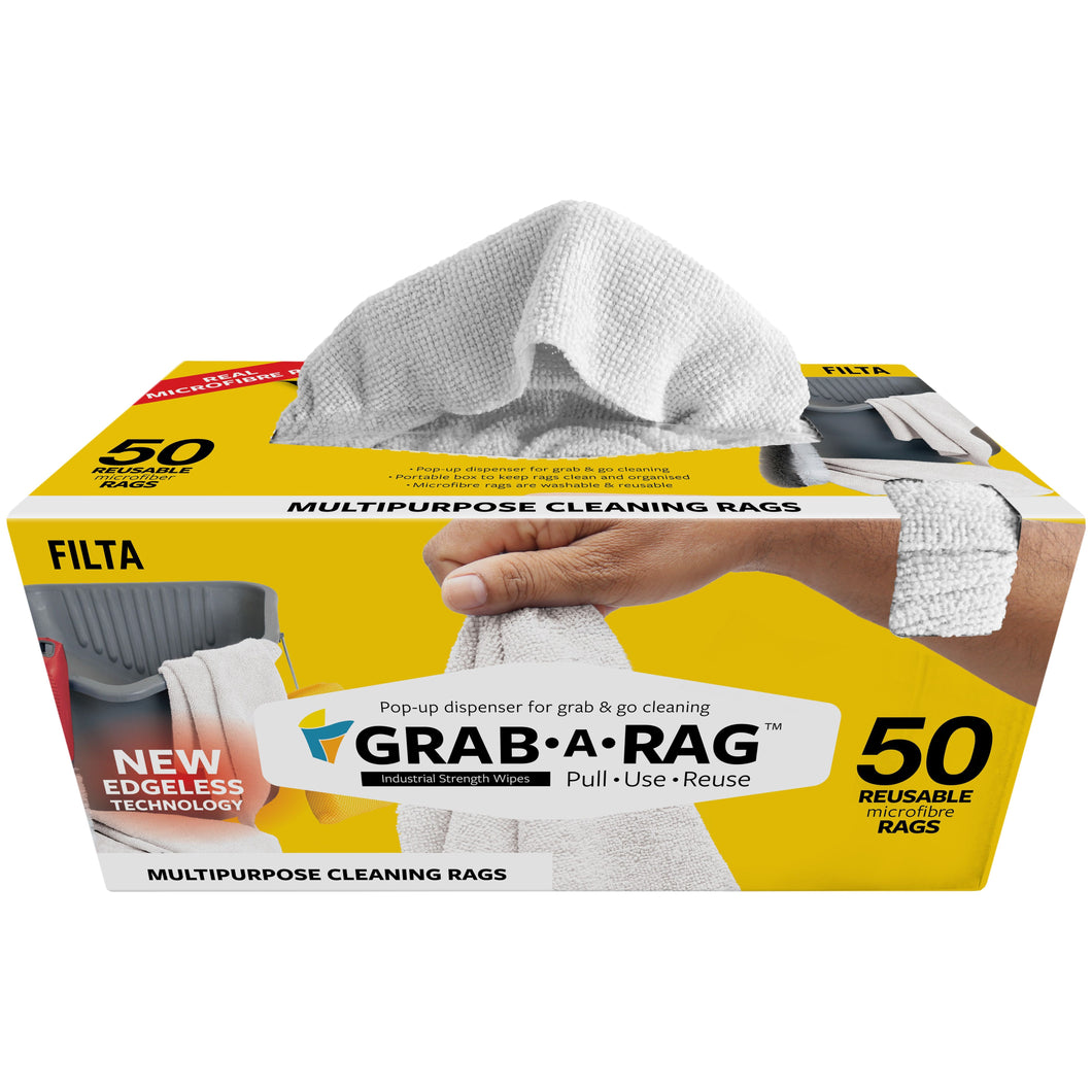GRAB-A-RAG MICROFIBRE RAGS WHITE 30CM X 30CM 50 PACK – Filta NZ