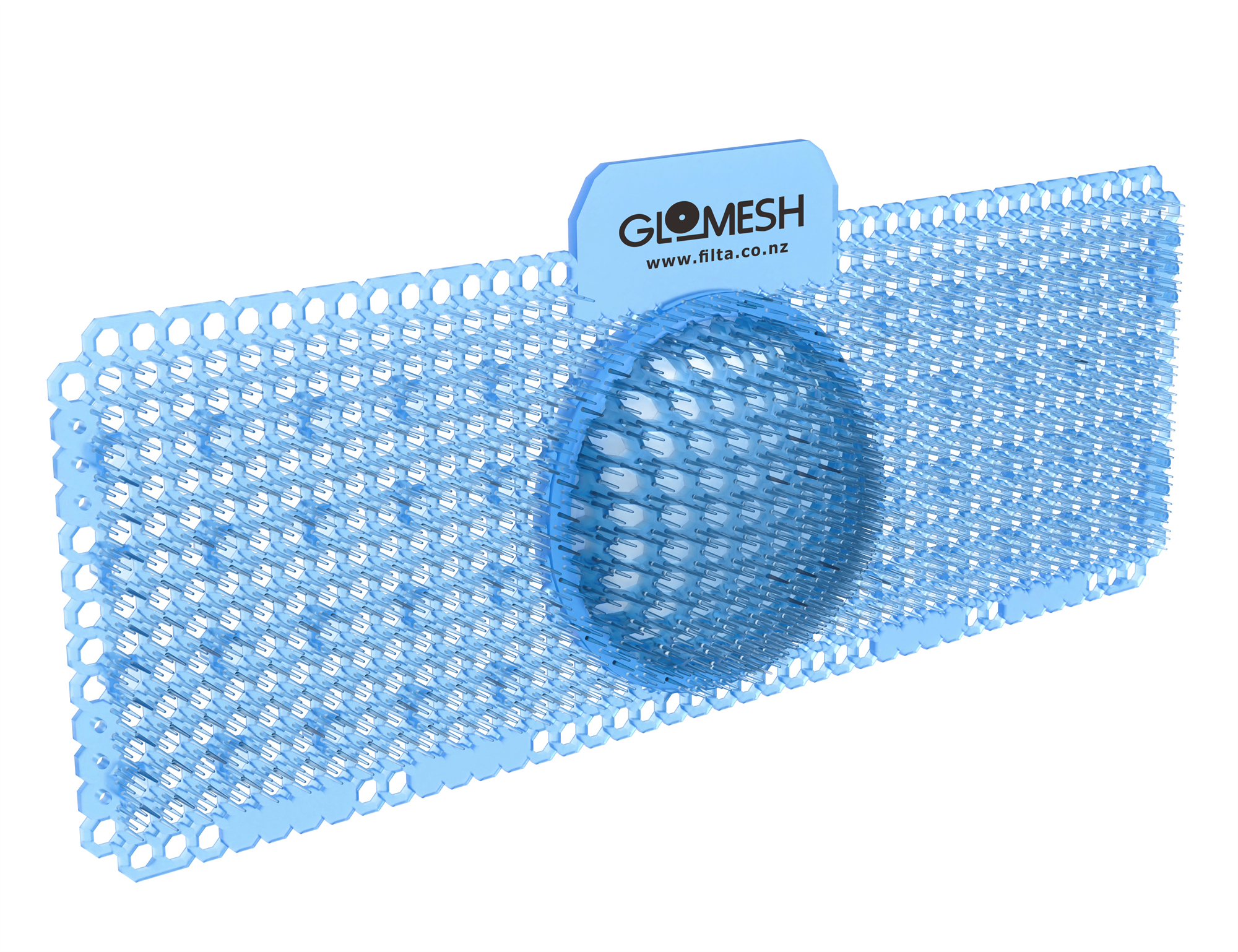 GLOMESH Spiral Biological Trough Urinal Screen with Anti Splash - Ocean Mist