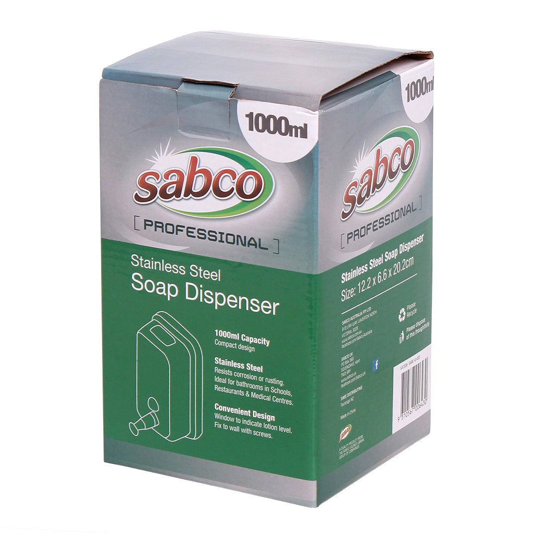 SABCO STAINLESS STEEL SOAP DISPENSER 1000ML