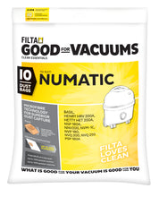Load image into Gallery viewer, FILTA NUMATIC 1C SMS MULTI LAYERED VACUUM CLEANER BAGS 10 PACK (C014)