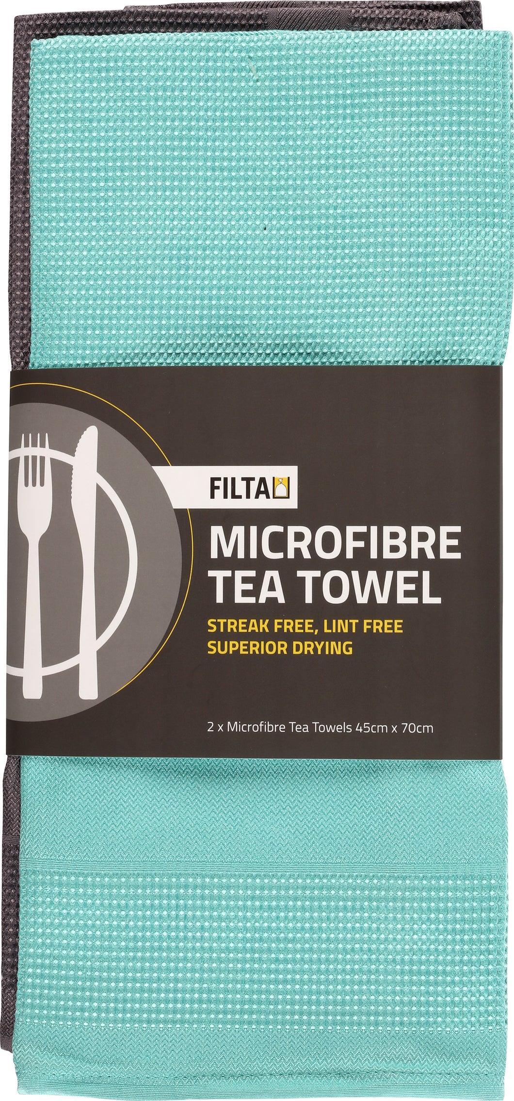 FILTA XL MICROFIBRE TEA TOWEL SKY 2 PACK (45CM X 70CM)