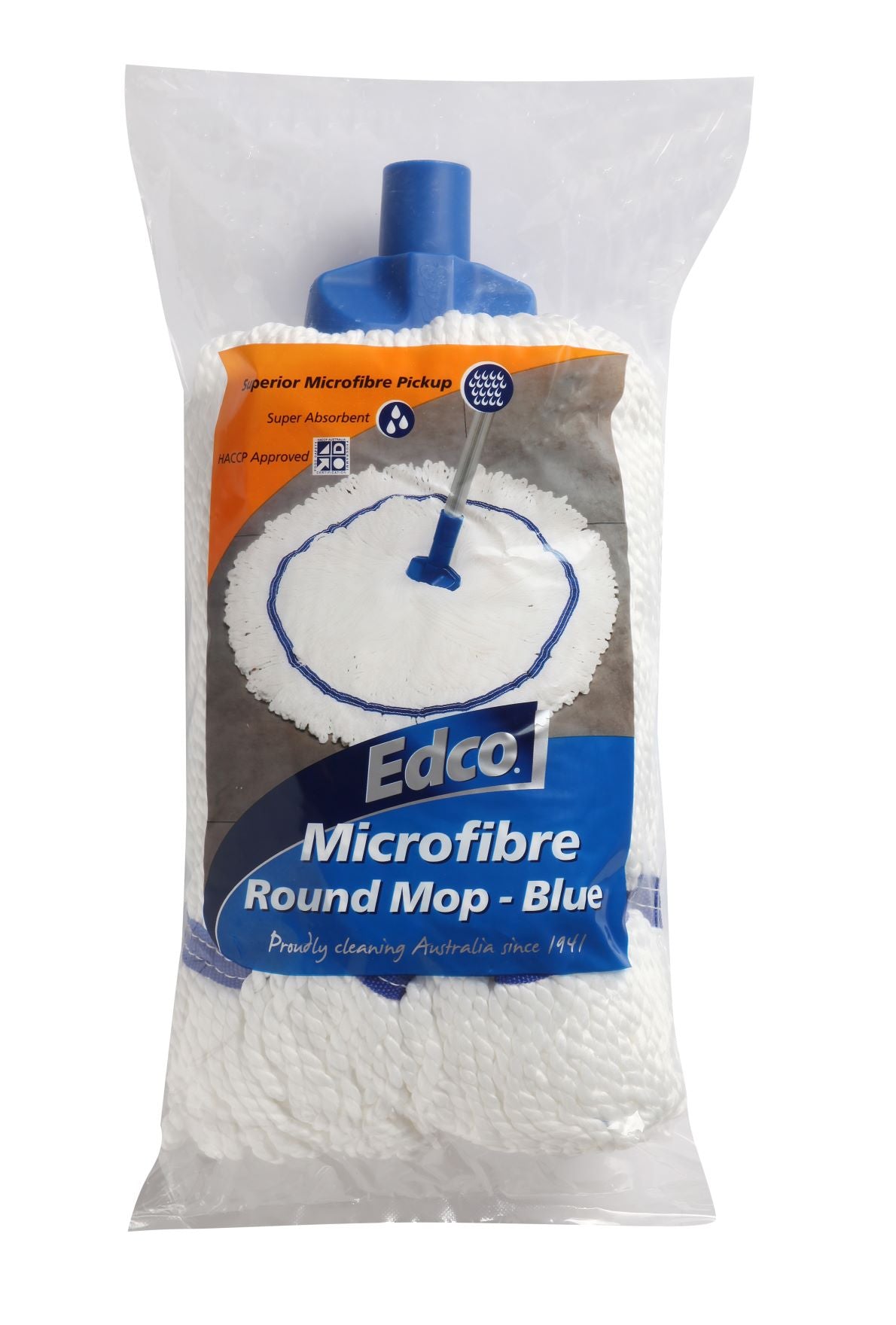 EDCO MICROFIBRE ROUND MOP HEAD BLUE - 350G/27CM