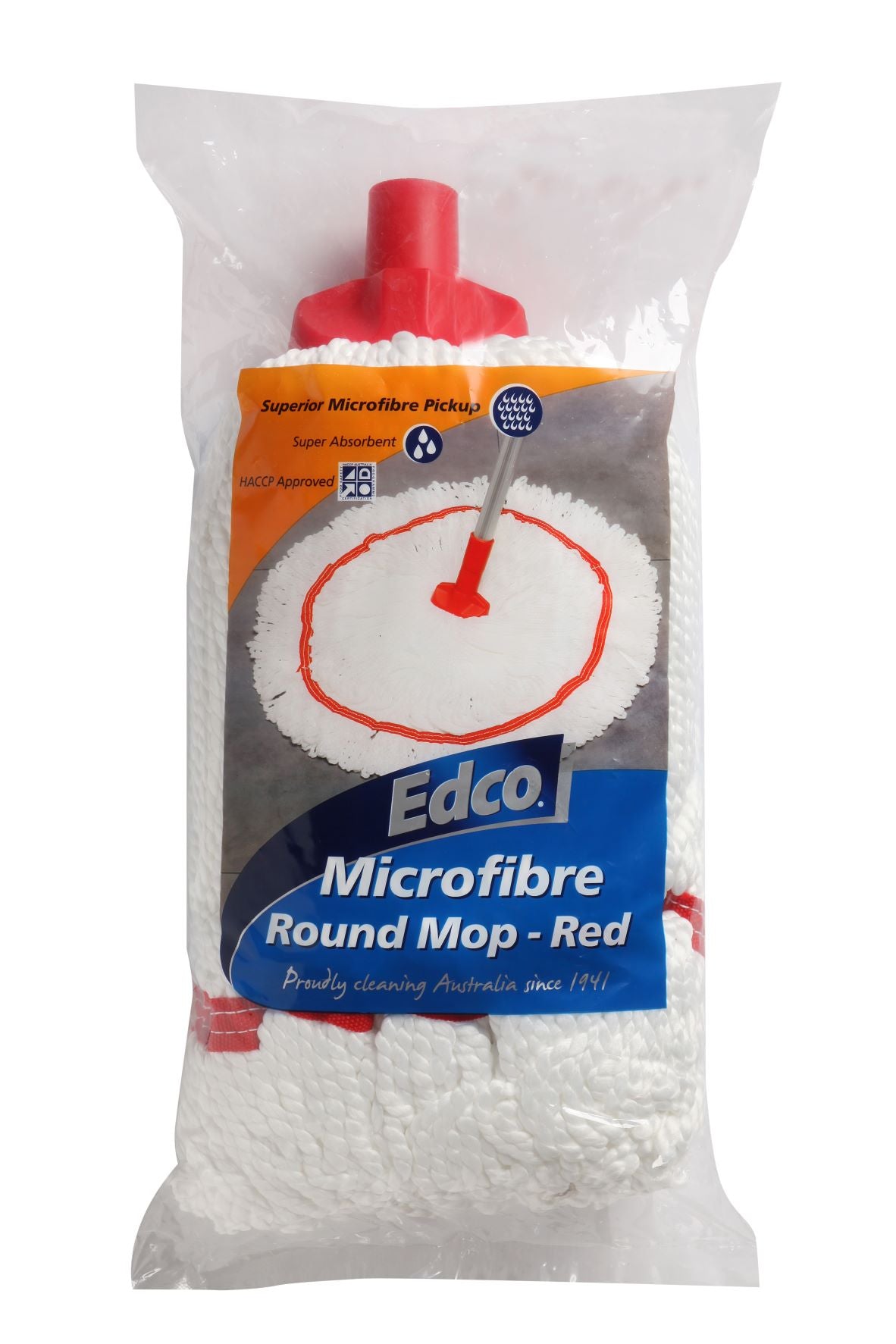 EDCO MICROFIBRE ROUND MOP HEAD RED - 350G/27CM