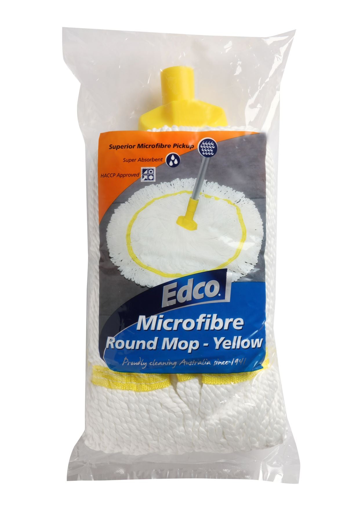 EDCO MICROFIBRE ROUND MOP HEAD YELLOW - 350G/27CM