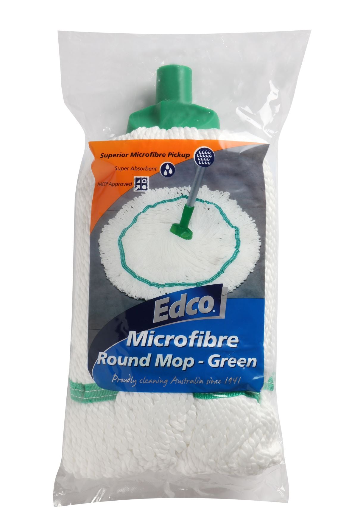 EDCO MICROFIBRE ROUND MOP HEAD GREEN - 350G/27CM