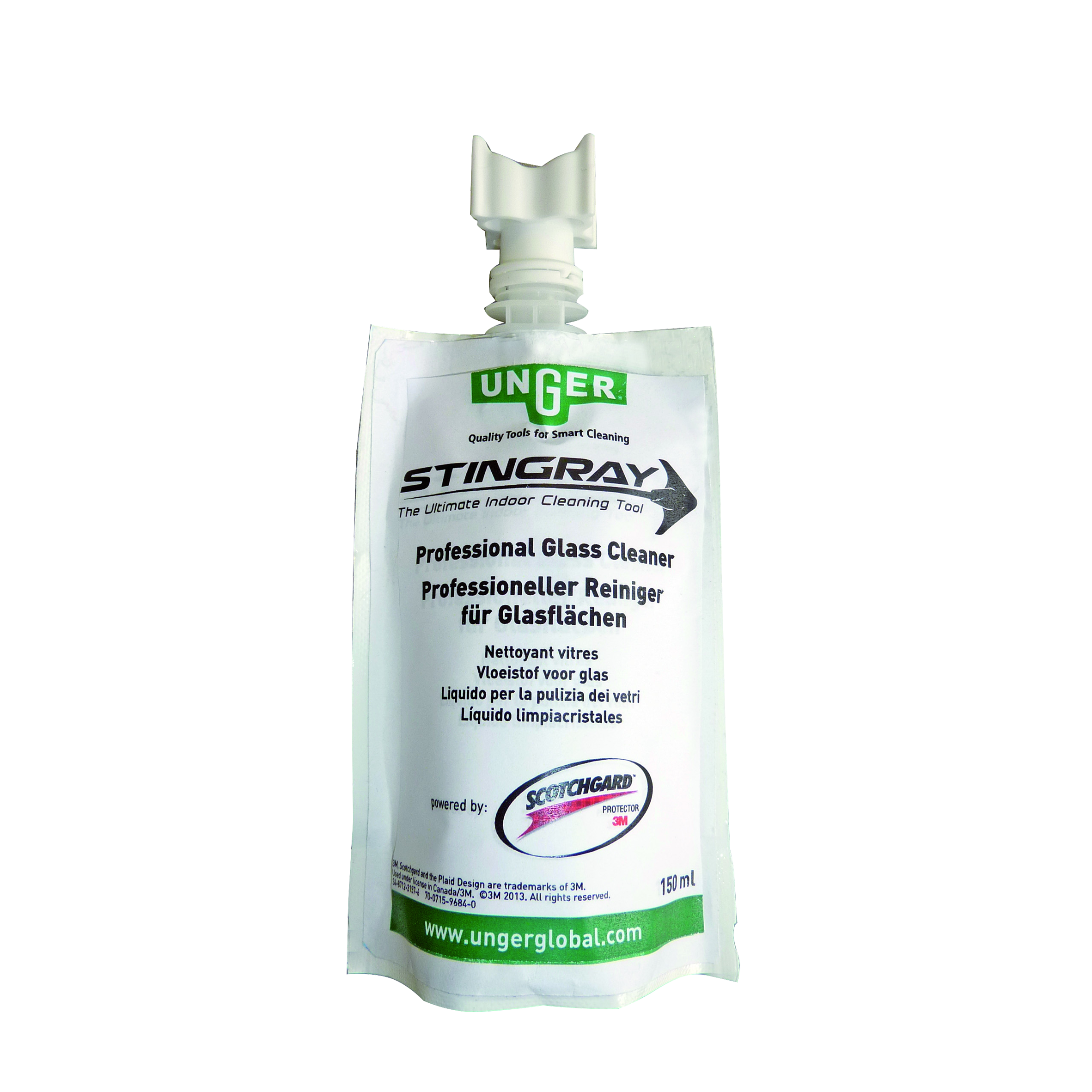 UNGER STINGRAY GLASS CLEANER (POUCHES) 150ML