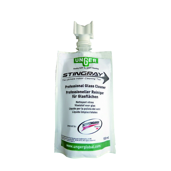 UNGER STINGRAY GLASS CLEANER (POUCHES) 150ML