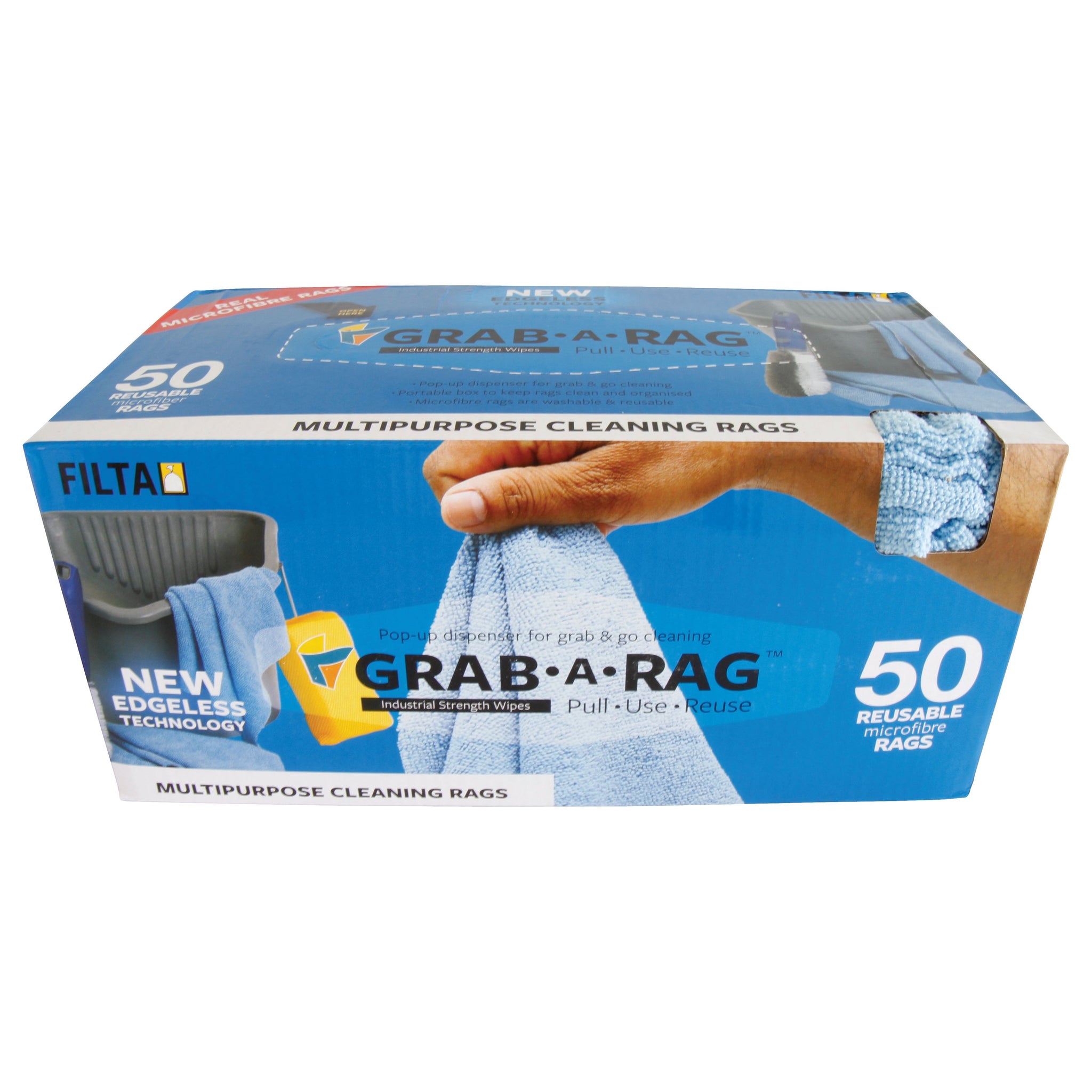 Pick Up Rag GRAB-A-RAG MICROFIBRE RAGS BLUE 30CM X 30CM 50 PACK – Filta NZ