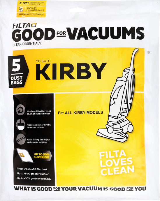 FILTA KIRBY TYPE F SMS MULTI LAYERED VACUUM CLEANER BAGS 5 PACK (F071)