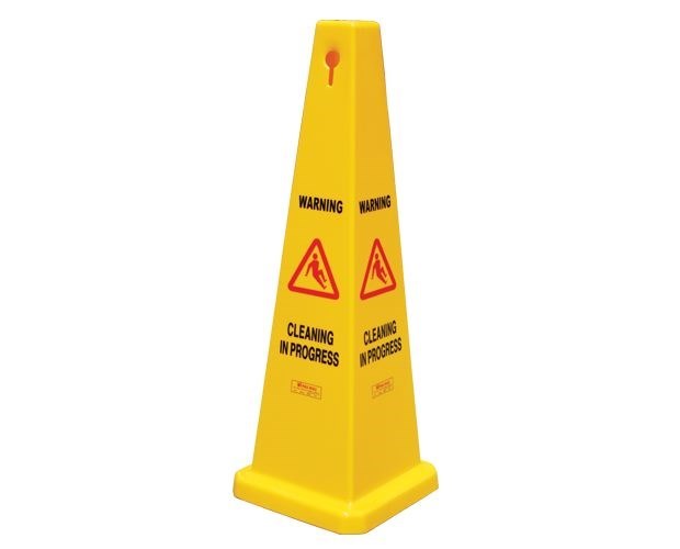 GALA SAFETY CONE - "CLEANING IN PROGRESS" YELLOW 900MM