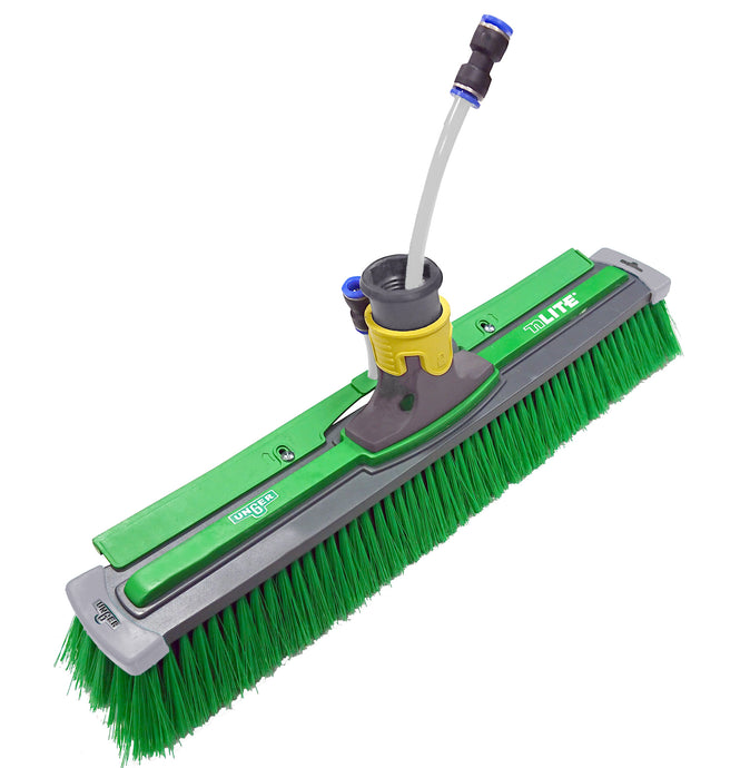 UNGER POWER BRUSH, BUMPER, SWIVEL FUNCTION, RINSE BAR 42CM - GREEN SPLICED BRISTLES