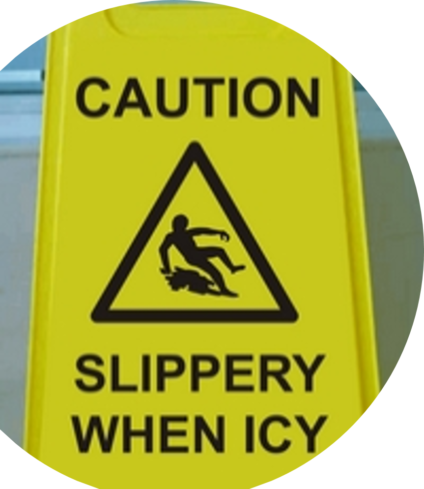 GALA A-FRAME SAFETY SIGN - "SLIPPERY WHEN ICY" YELLOW