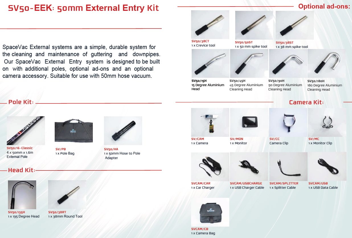 SPACEVAC At-height Vacuum System - External Gutter Entry Kit