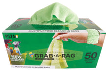 Load image into Gallery viewer, GRAB-A-RAG MICROFIBRE RAGS GREEN 30CM X 30CM 50 PACK