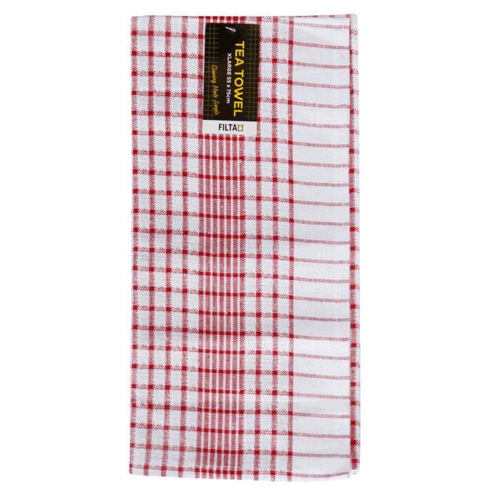 FILTA XL COTTON TEA TOWEL RED (55CM X 75CM)