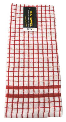 FILTA COTTON TEA TOWEL TERRY RED (45CM X 70CM)