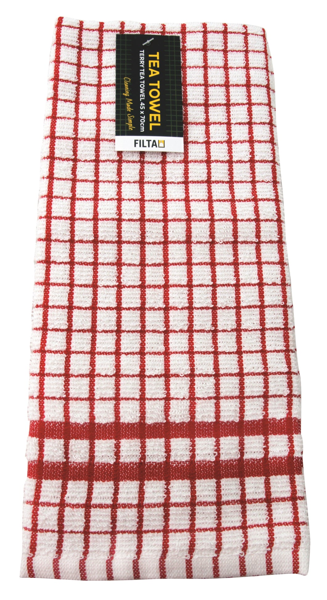 FILTA COTTON TEA TOWEL TERRY RED (45CM X 70CM)