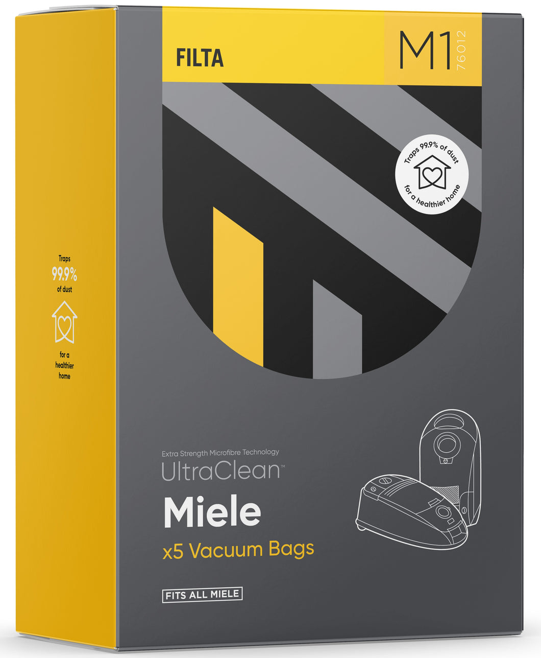 M1 - ULTRACLEAN MIELE SMS MULTI LAYERED VACUUM BAGS 5 PACK