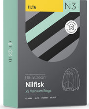 Load image into Gallery viewer, N3 - ULTRACLEAN NILFISK POWER SMS MULTI LAYERED VACUUM BAGS 5 PACK