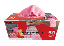 Load image into Gallery viewer, GRAB-A-RAG MICROFIBRE RAGS PINK 30CM X 30CM 50 PACK